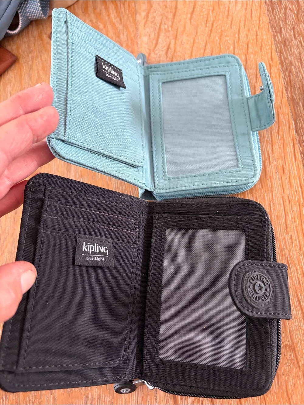2 Kipling Compact Wallet - Teal and Black - Picture 3 of 4
